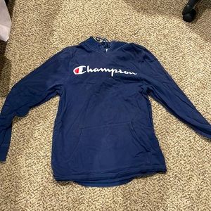 Navy Champion Hoodie (size:small)